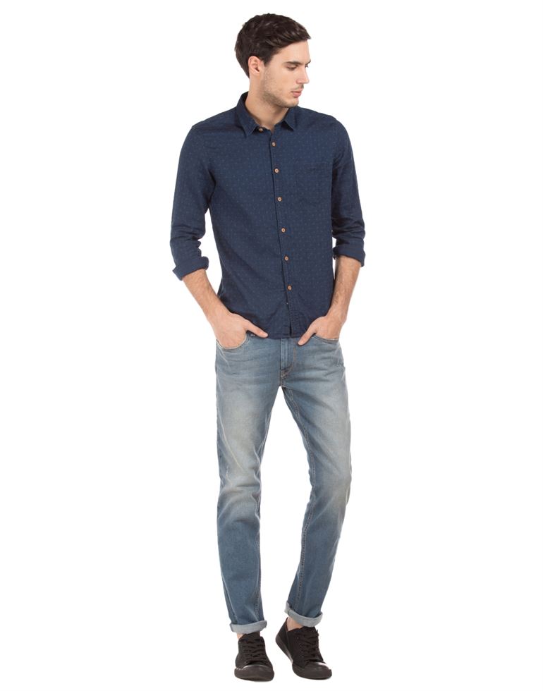 Flying Machine Men Casual Wear Blue Jeans